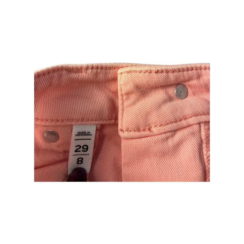 LOFT Marisa‎ Fit Cropped Straight Leg Jeans Peach Coral Color Size 29x8